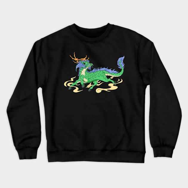 Japanese Yokai figure Kirin Crewneck Sweatshirt by Modern Medieval Design